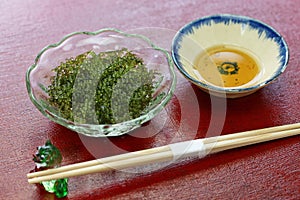 Umi budo, green caviar, sea grapes, seaweed