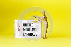 UML - Unified Modeling Language acronym, technology concept background