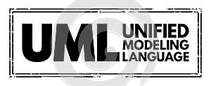 UML Unified Modeling Language - general-purpose, developmental, modeling language in the field of software engineering , acronym