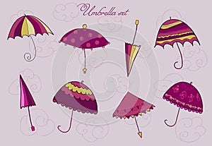 Umrella set in vector