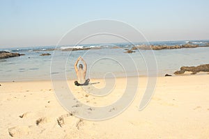 beach yoga photo