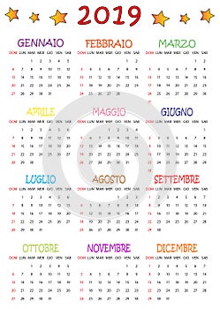 Calendario 2019 Per I Bambini 2019 photo