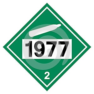 UN1977 Class 2 Nitrogen Liquid Symbol Sign , Vector Illustration, Isolate On White Background Label .EPS10