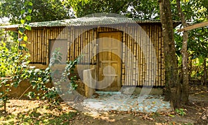 Bamboo wood cabin outdoors photo