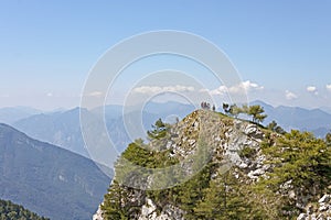 Una veduta dalle cime del Monte Bondone, Trentino,