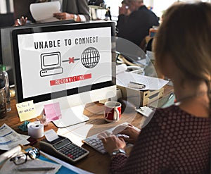 Unable Connect Disconnect Error Failure Problem Concept