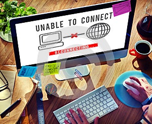 Unable Connect Disconnect Error Failure Problem Concept