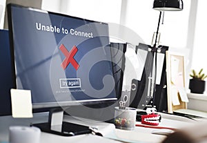 Unable to Connect Disconnected Inaccessible Unavailable Concept
