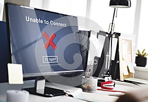 Unable to Connect Disconnected Inaccessible Unavailable Concept photo