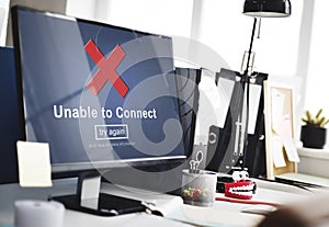 Unable to Connect Disconnected Inaccessible Unavailable Concept photo