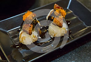 Unagi Maki on the plastic tray