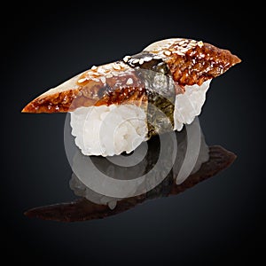 Unagi sushi with smoked eel photo