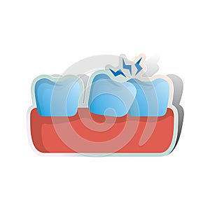 unaligned teeth. Vector illustration decorative design