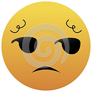 Unamused Emoji. A yellow face with slightly raised eyebrows, a frown, and eyes looking to the side. Emoticons displeasure,