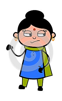 Unamused Indian Lady Cartoon