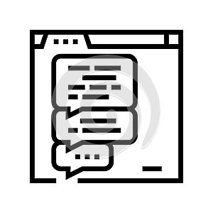 unanswered messages sad mood line icon vector illustration