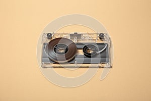 Unassembled compact audio cassette