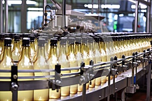 unattended operation of a bottling line in dairy factory