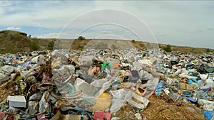 Unauthorized dump outside the city. bird`s-eye view.