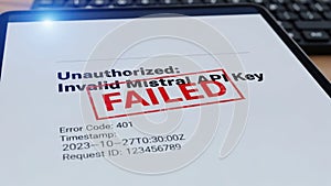Unauthorized mistral api key failure