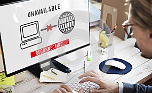 Unavailable Denied Disconnected Error Problem Concept