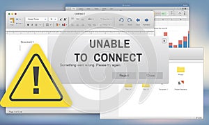 Unavailable Unable Connect Notification Concept