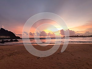 Unawatuna beach beautiful Evening Sunset Sri Lanka
