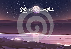 Unbelievable landscape. Vector illustration. Exciting view. Life is Beautiful. 2