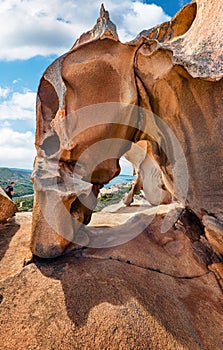 Unbelievable view of Rock of the Bear. Great morning scene of Sardinia island, Capo D`orso, Province of Olbia-Tempio, Italy, Euro photo