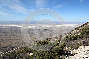 Unbelievably wide view from Guadalupe Peak in Texas
