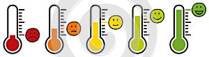 smiley faces rating barometer set