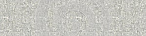 Unbleached Vector Gray French Linen Texture Banner Background. Old Ecru Flax Fibre Seamless Border Pattern. Distressed Irregular