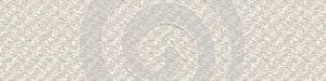 Unbleached Vector Gray French Linen Texture Banner Background. Old Ecru Flax Fibre Seamless Border Pattern. Distressed Mottled