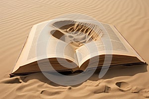 Unbound Open book sand. Generate Ai photo