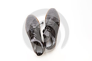 Unbranded modern sneakers isolated on a white background. Top view