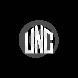 UNC letter logo design on BLACK background. UNC creative initials letter logo concept. UNC letter design photo