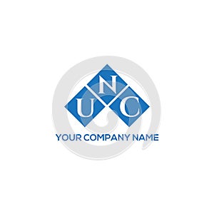 UNC letter logo design on WHITE background. UNC creative initials letter logo concept. photo