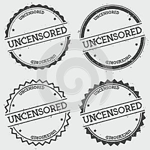 Uncensored insignia stamp isolated on white.