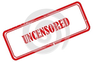 uncensored stamp on white