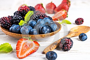 Ãâunch of wild berries and mint