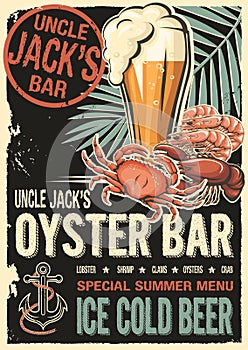 Uncle Jacks raw fish bar poster. photo