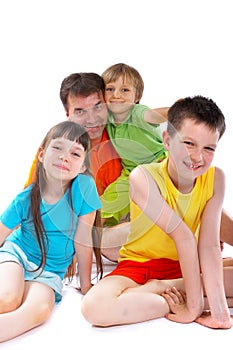 Uncle with nephews and niece