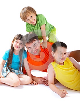 Uncle with nephews and niece