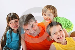 Uncle with nephews and niece