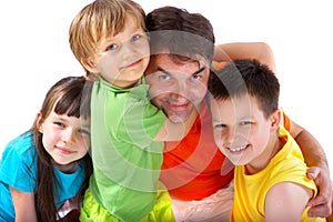 Uncle with nephews and niece