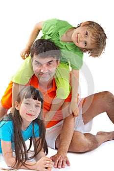 Uncle with niece and nephew