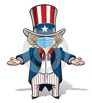 Uncle Sam Debating - Surgical Mask