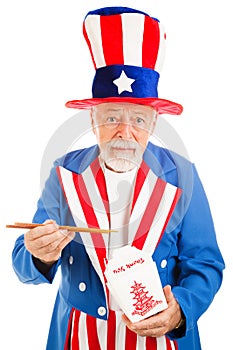 Uncle Sam Eats Chinese Takeout