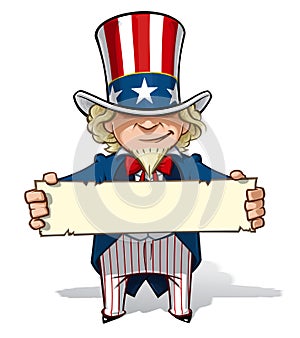 Uncle Sam Holding a Sign photo