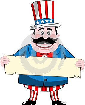 Uncle Sam Holding a Sign